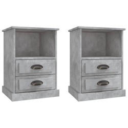 Tables de chevet 2 pcs gris béton 43x36x60 cm 628217628217