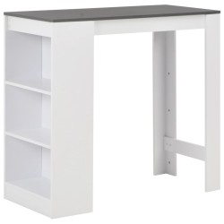 Table de bar avec étagère Blanc 110x50x103 cm 628219628219