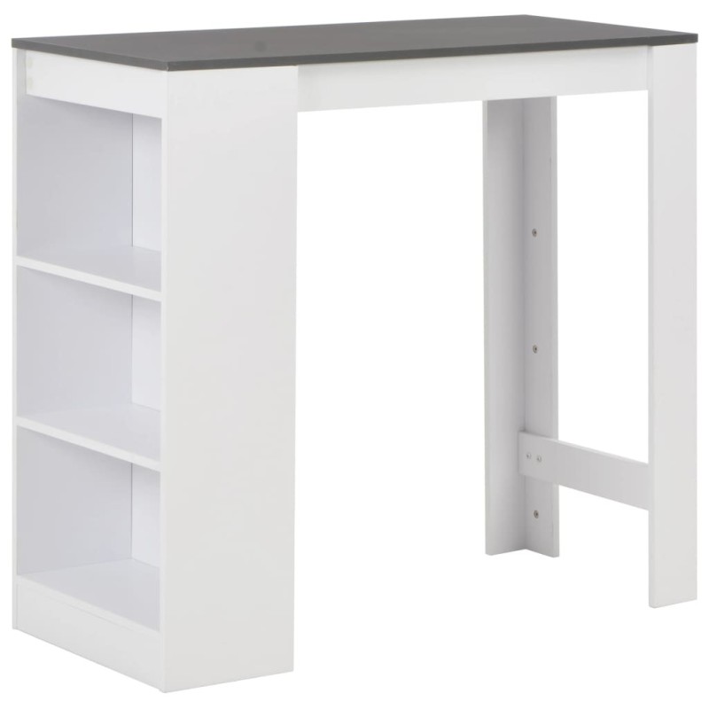 Table de bar avec étagère Blanc 110x50x103 cm 628219628219
