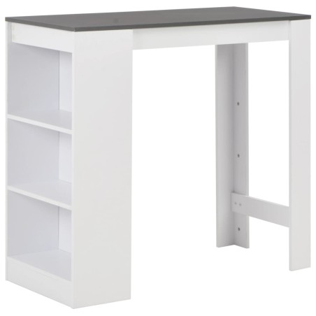 Table de bar avec étagère Blanc 110x50x103 cm 628219628219