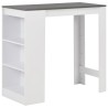 Table de bar avec étagère Blanc 110x50x103 cm 628219628219