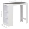 Table de bar avec étagère Blanc 110x50x103 cm 628219628219