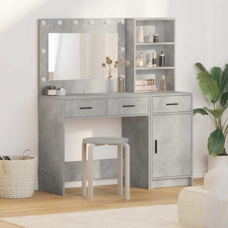 Table de Toilette avec tiroir 2 pcs Gris Bois d'ingénierie 628221628221