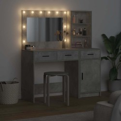Table de Toilette avec tiroir 2 pcs Gris Bois d'ingénierie 628221628221