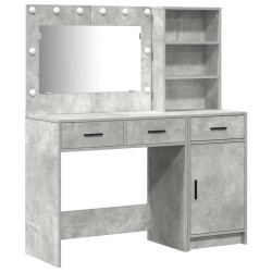 Table de Toilette avec tiroir 2 pcs Gris Bois d'ingénierie 628221628221