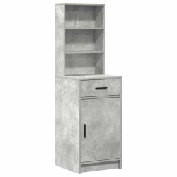 Table de Toilette avec tiroir 2 pcs Gris Bois d'ingénierie 628221628221