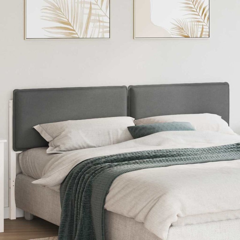 Tête de lit capitonnée Blanc et gris clair 200 cm Pin massif 628223628223