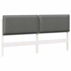 Tête de lit capitonnée Blanc et gris clair 200 cm Pin massif 628223628223