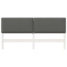 Tête de lit capitonnée Blanc et gris clair 200 cm Pin massif 628223628223