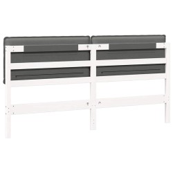 Tête de lit capitonnée Blanc et gris clair 200 cm Pin massif 628223628223