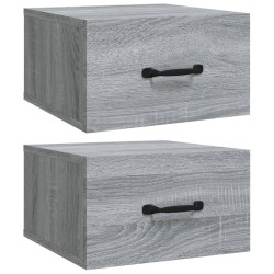 Tables de chevet murales 2 pcs Sonoma gris 35x35x20 cm 628226628226