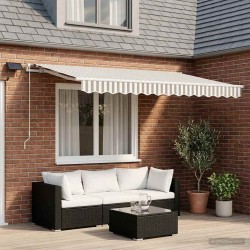 Auvent rétractable Gris clair et blanc 300 x 250 cm 628231628231