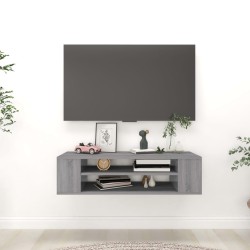 Armoire TV suspendue Sonoma gris 100x30x26,5 cm Bois Ingénierie 628232628232