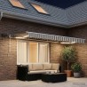 Auvent rétractable Gris clair et blanc 350 x 250 cm 628233628233