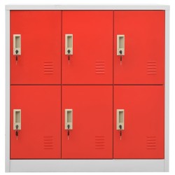 Armoires à casiers 2 pcs Gris clair et rouge 90x45x92,5cm Acier 628236628236