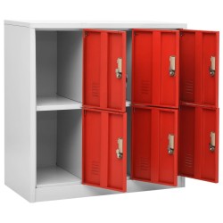Armoires à casiers 2 pcs Gris clair et rouge 90x45x92,5cm Acier 628236628236