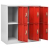 Armoires à casiers 2 pcs Gris clair et rouge 90x45x92,5cm Acier 628236628236