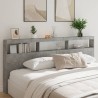 Armoire tête de lit avec LED gris béton 220x17x102 cm 628237628237