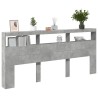 Armoire tête de lit avec LED gris béton 220x17x102 cm 628237628237