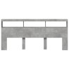 Armoire tête de lit avec LED gris béton 220x17x102 cm 628237628237