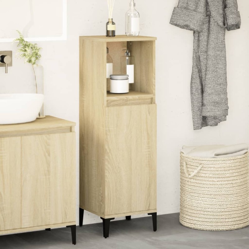 Armoire salle de bain chêne sonoma 30x30x100 cm 628247628247