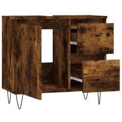 Armoire de bain chêne fumé 65x33x60 cm bois d'ingénierie 628255628255