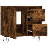 Armoire de bain chêne fumé 65x33x60 cm bois d'ingénierie 628255628255