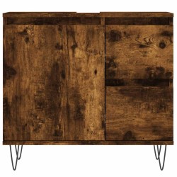 Armoire de bain chêne fumé 65x33x60 cm bois d'ingénierie 628255628255