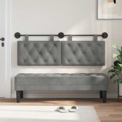 Tête de lit suspendue Avec lumière LED Gris foncé Velours 628256628256