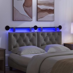 Tête de lit suspendue Avec lumière LED Gris foncé Velours 628256628256