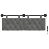 Tête de lit suspendue Avec lumière LED Gris foncé Velours 628256628256
