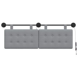 Tête de lit suspendue Avec lumière LED Gris clair Tissu 628273628273