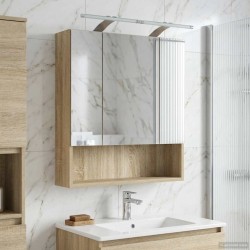 Armoire Miroir de Salle de Bain Chêne Sonoma 60 x 14.5 x 70 cm 628275628275