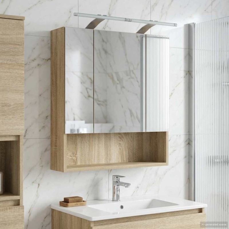 Armoire Miroir de Salle de Bain Chêne Sonoma 60 x 14.5 x 70 cm 628275628275