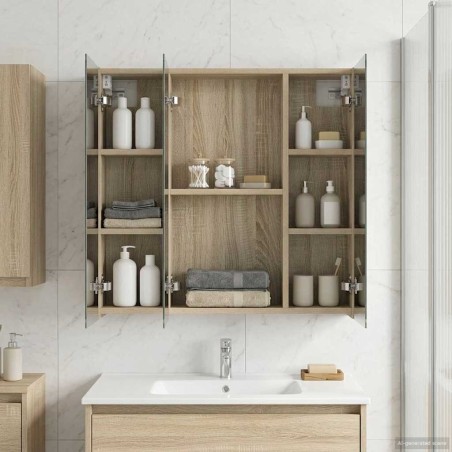Armoire Miroir de Salle de Bain Chêne Sonoma 70 x 14,5 x 70 cm 628276628276
