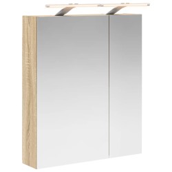 Armoire Miroir de Salle de Bain Chêne Sonoma 60 x 14,5 x 70 cm 628282628282