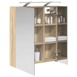 Armoire Miroir de Salle de Bain Chêne Sonoma 60 x 14,5 x 70 cm 628282628282