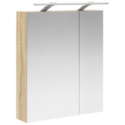 Armoire Miroir de Salle de Bain Chêne Sonoma 60 x 14,5 x 70 cm 628282628282