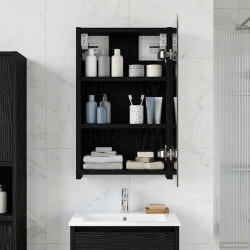 Armoire Miroir de Salle de Bain Chêne noir 30 x 10,5 x 50 cm 628285628285