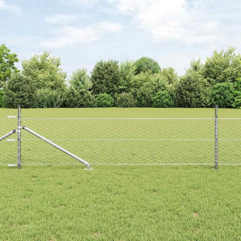 Clôture hexagonale avec poteau 10 x 0,5 m Acier galvanisé 628290628290