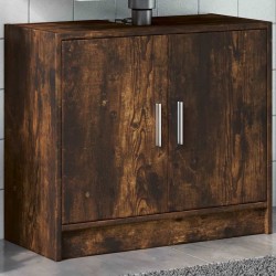 Armoire de lavabo chêne fumé 63x29x55 cm bois d'ingénierie 628295628295