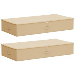 Boîte de rangement 2 pcs Crème 100 x 50 x 18 cm Tissu intissé 628296628296