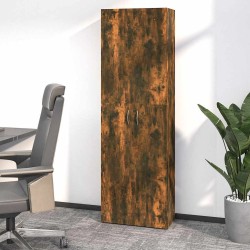 Armoire de bureau Chêne fumé 60x32x190 cm Bois d'ingénierie 628299628299