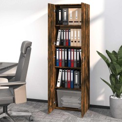 Armoire de bureau Chêne fumé 60x32x190 cm Bois d'ingénierie 628299628299