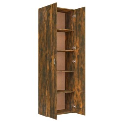 Armoire de bureau Chêne fumé 60x32x190 cm Bois d'ingénierie 628299628299