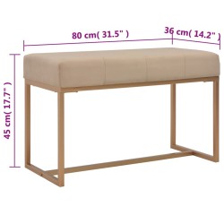 Banc d'entrée beige 80 cm velours 628301628301