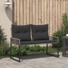 Banc extérieur avec coussin 4 pcs Gris et Gris foncé polyrotin 628302628302