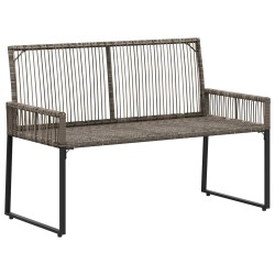 Banc extérieur avec coussin 4 pcs Gris et Gris foncé polyrotin 628302628302