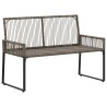 Banc extérieur avec coussin 4 pcs Gris et Gris foncé polyrotin 628302628302
