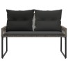Banc extérieur avec coussin 4 pcs Gris et Gris foncé polyrotin 628302628302
